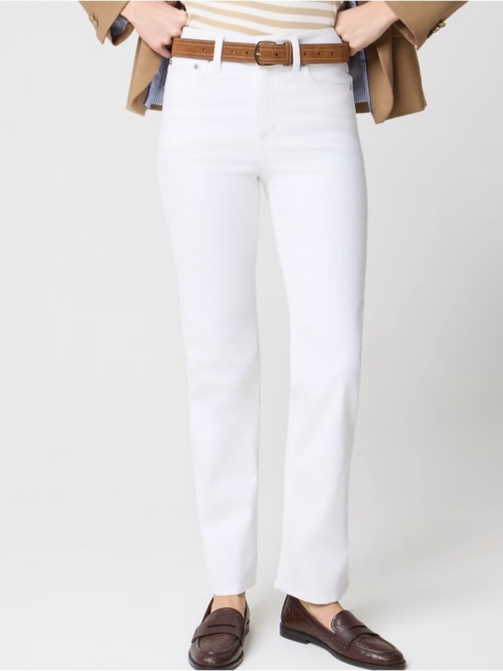 J. Crew Straight-Leg White Jeans